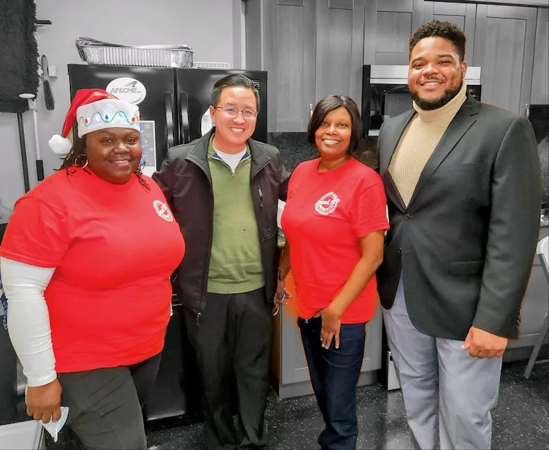 Holiday party group photo